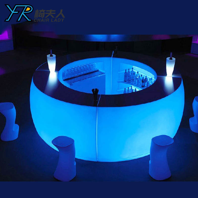 Glow Curved Illuminated  Led Bar Counter